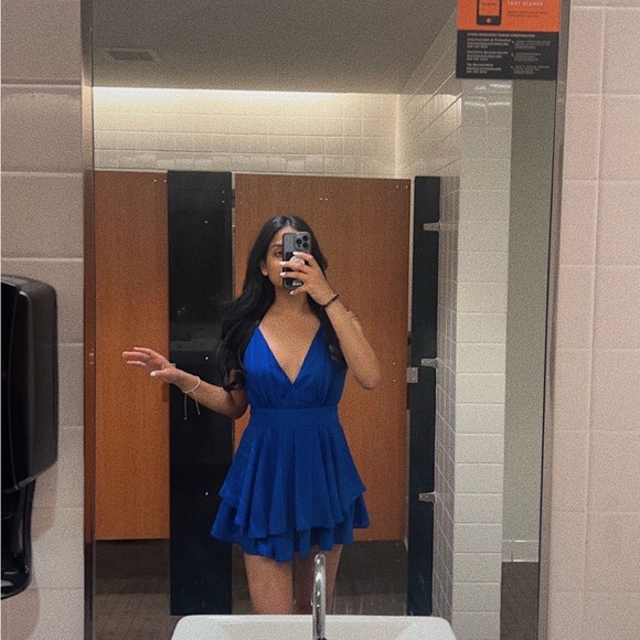 Classy Navy Blue Romper - Picture 2 of 7